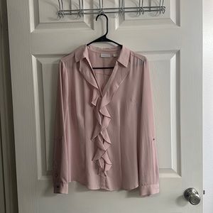 New York and Co medium light pink blouse